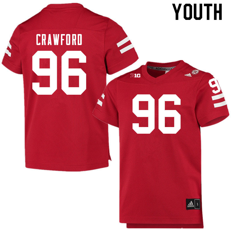 Youth #96 Tyler Crawford Nebraska Cornhuskers College Football Jerseys Sale-Scarlet - Click Image to Close